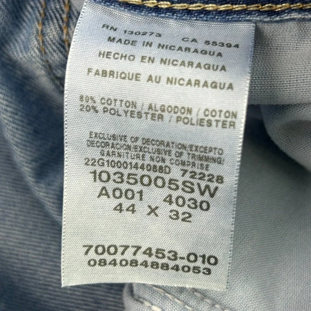 Wrangler Rugged Wear Jeans Mens 44x32 Blue Medium Wash Straight Denim Cowboy